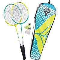 Talbot Torro 449403 Set de Badminton Premium 2-Fighter- 2 Raquetas de Aluminio- Livianos y Prácticas- 2 Volantes- en un…